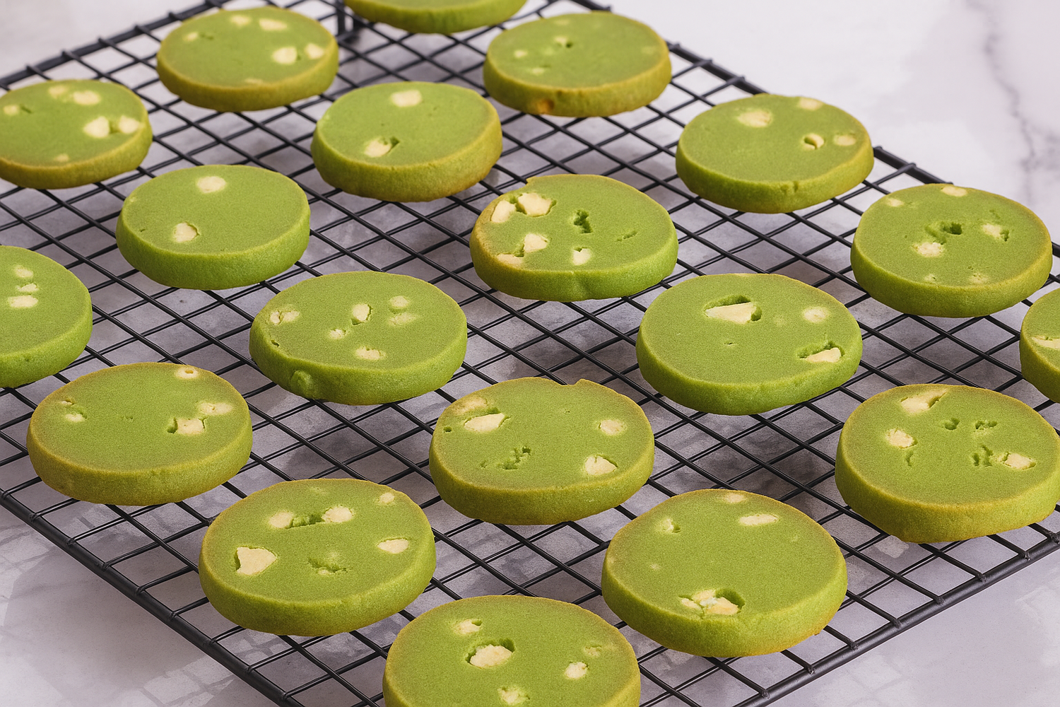 Buttery Matcha Cookies with White Chocolate